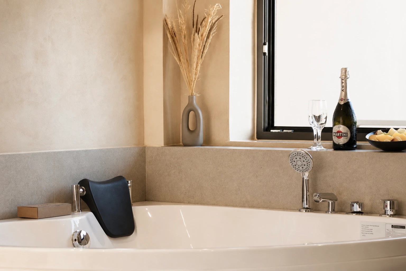 A closer look at the private indoor hot tub